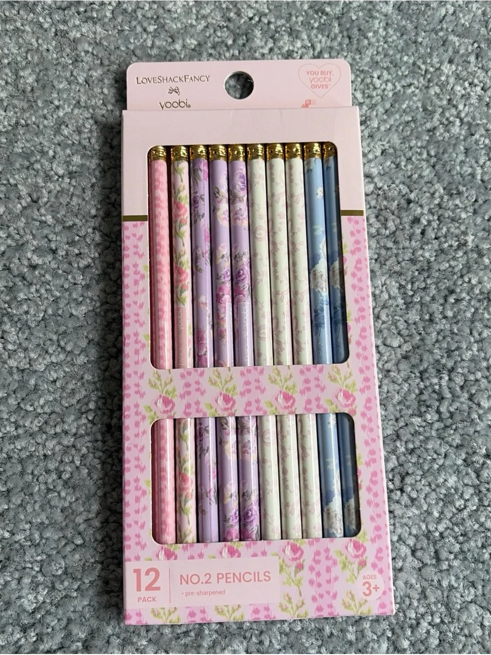 NWT LoveShackFancy X Target Yoobi Heirloim Pencil Case Chantilly Lace & Pencils